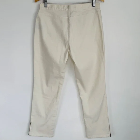 NWT Lauren Ralph Lauren Off-White Denim Slim Straight Pants/Jeans, Size 8 Petite - Picture 2 of 12